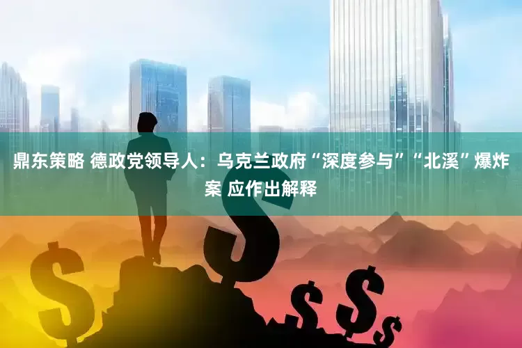 鼎东策略 德政党领导人：乌克兰政府“深度参与”“北溪”爆炸案 应作出解释